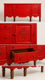 کنسول چوبی کلاسیک - قرمز - Image 5